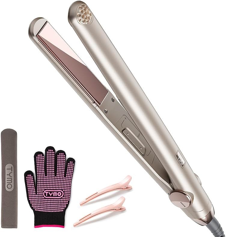 TYMO Flat Iron Hair Straightener - Titanium Hair Straighteners for Women, 1 Inch Professional Travel Flat Iron, Portable Straightener and Curlers with 10s Heat Up, 32 Temp, Dual Voltage & LED Display - Product Image