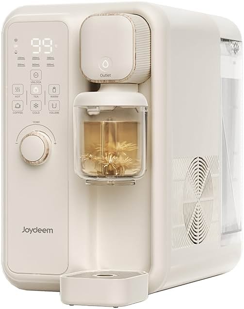 Joydeem Instant Hot & Cold Water Dispenser, Automatic Tea & Coffee Brewer, Adjustable Temperature and Volume, BPA Free, 3.5L 120Oz - Product Image