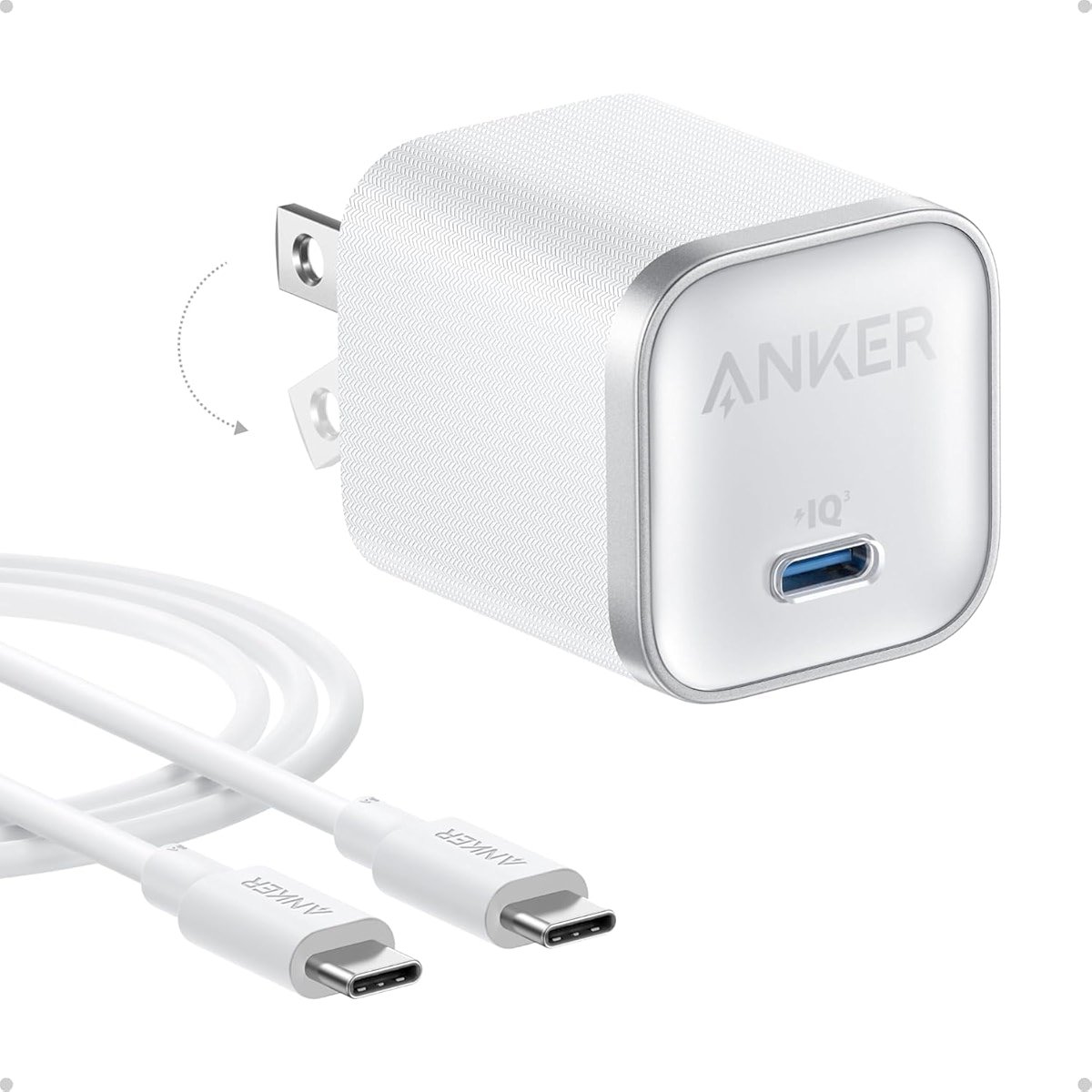 Anker iPhone Charger Fast Charging, 45W Type C Charger with 6 FT Fast Charging Cable, Compact and Foldable Plug USB C Charger Block for iPhone 17 Series, MacBook, Pixel 9, iPad and More - Product Image