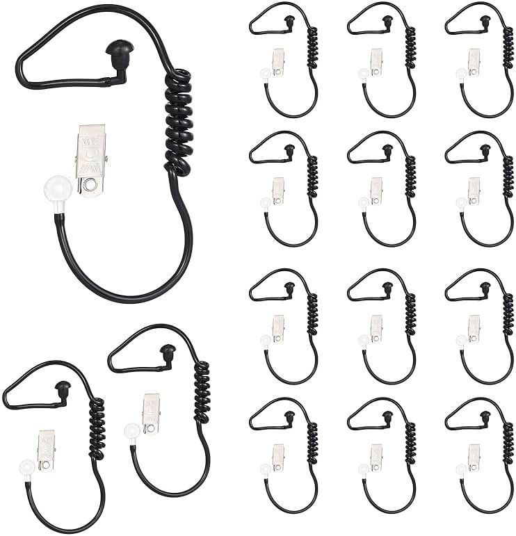 Konohan 15 Pack Security Ear Headset Agent Earpiece Halloween Costume Prop Fake Headset Headphones Cosplay Toy for Kids(Black) - Product Image