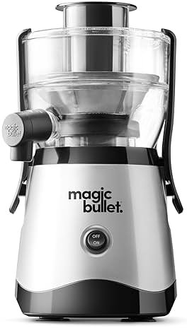 magic bullet Mini Juicer, Countertop Space-Saving, 2" Feed Chute for Fruits and Vegetables, 400W, Compact Design, Black/Silver, MBJ10100 - Product Image