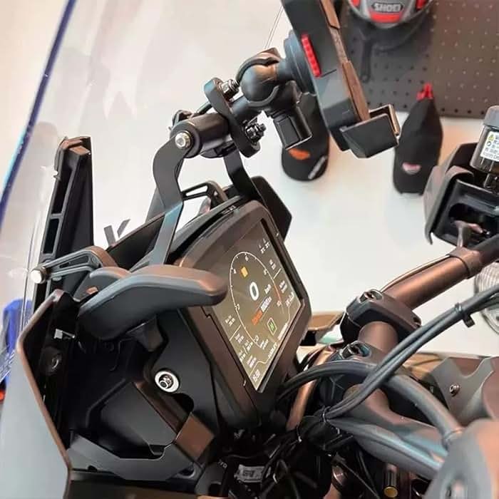 KomoreLee Smartphone/GPS Bar Mount Navigation Bracket Compatible with Pan America 1250 Special 1250S 2021-2024 12mm 22mm Expansion Crossbar Mobile Phone Stand Holder RA1250 RA1250S Accessories - Product Image