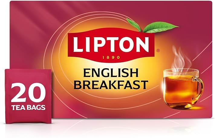 Lipton English Breakfast Black Tea Bags, Caffeinated Classic Tea, Rich, Aromatic Flavor, 20 Total Bags - Product Image