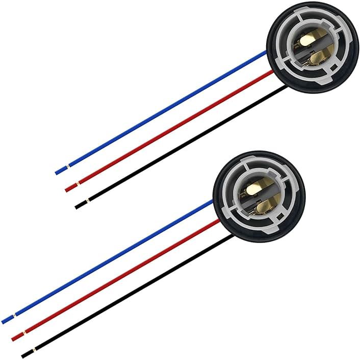 SamWinGear 2PCS 1157 Bulb Socket 2357 Brake Light Turn Signal Light Socket Holder Rear Tail Light Wiring Harness, LED Bulb Plug Base Plug Connector Socket 2057 7528 BAY15D for Cars, Trucks, SUVs - Product Image