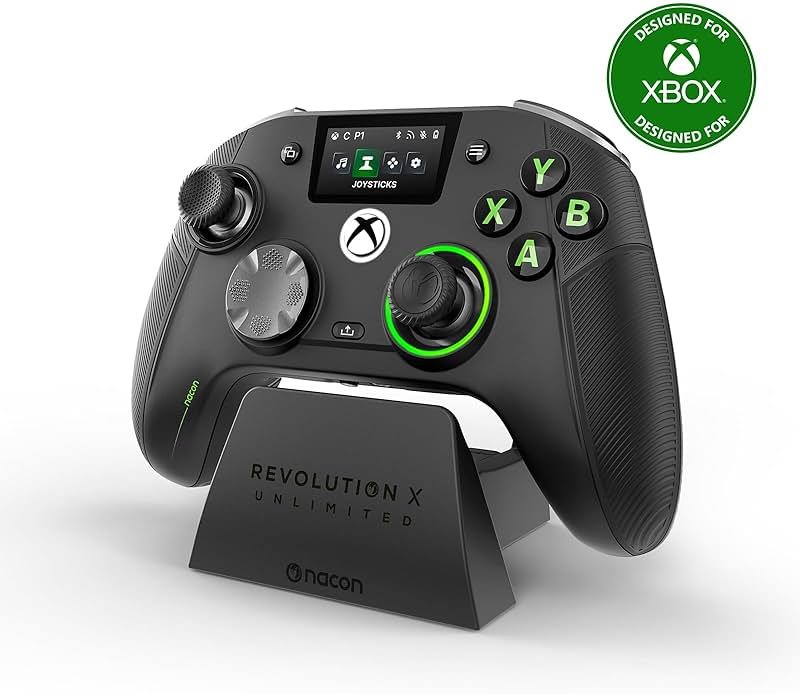NACON Revolution X Unlimited Advanced Precision Controller Officially Licensed for XBOX Series X | S, XBOX One, Windows 10/11 PC & Android - Wired and Wireless - Charging Station - Product Image