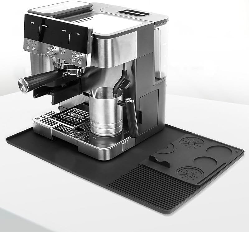 Silicone Coffee Mat with Convex Edge, 24''x16'' Coffee Bar Accessories for Ninja Luxe Cafe Accessories - Product Image