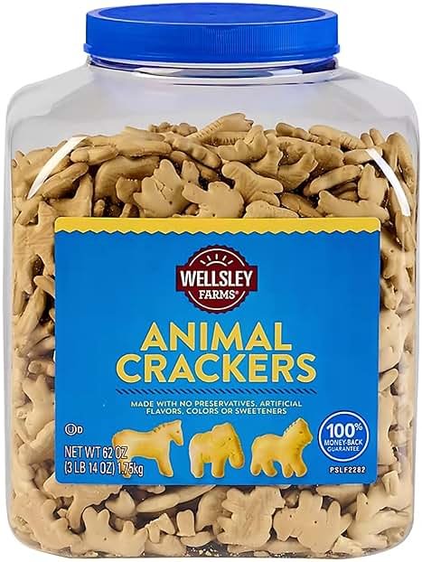 Wellsley Farms Animal Crackers 62oz. Resealable Tub. - Product Image
