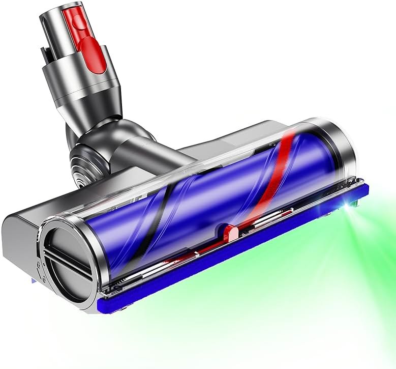 Vacuum Head Replacement for Dy-Son V10, V7, V8, V11, V15 Direct Drive Motor-Head Brush Roller for Dyson Vacuum Attachments Parts LED Headlights 270° Torque Brush Head for Hardwood Floor and Carpet - Product Image