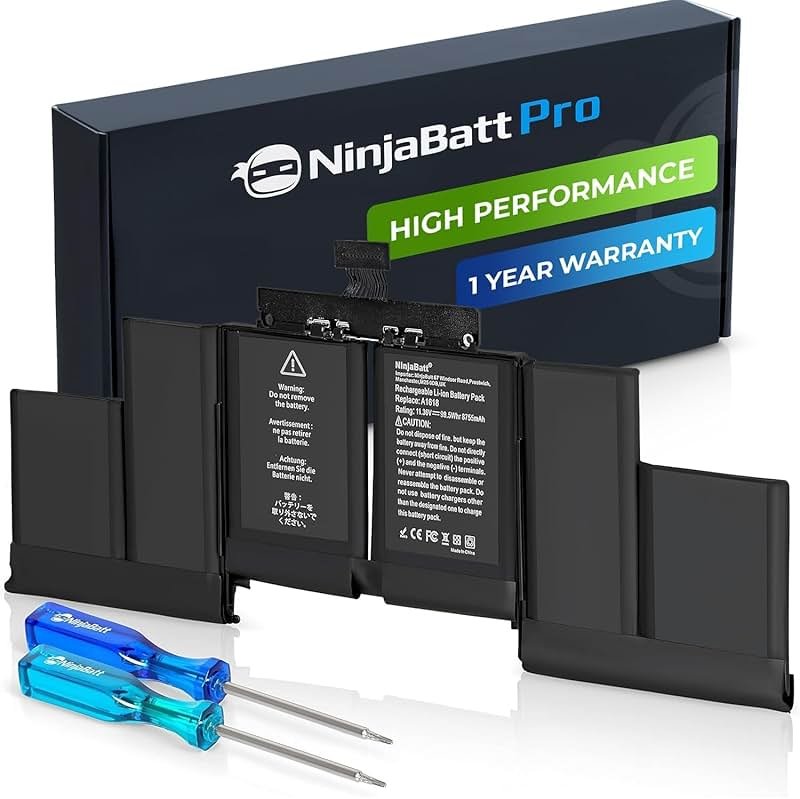 NinjaBatt Battery Replacement A1618 A1398 for Apple MacBook Pro Retina 15"" [Mid 2015 Year ONLY] – Long Lasting [11.36V/99.5Wh] - Product Image