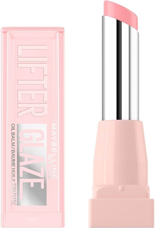 MAYBELLINE Lifter Glaze Oil Balm with Hyaluronic Acid and Hydrating Oil Blend, Lip Balm with 24HRs of Smooth, Moisturizing Shine, Pink Drip (Sheer Baby Pink) - Product Image