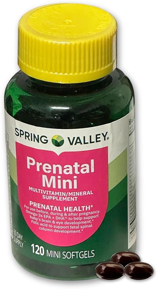 Prenatal Vitamins for Women- 120 Mini Softgels Multivitamin/Multimineral (Pack of 1), Boxed by Fusion Shop Store - Product Image