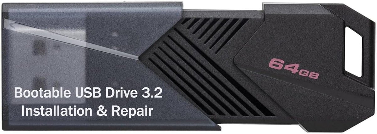 64GB - Bootable USB Driver 3.2 for Windows 11/10/8.1/7/, WinPE,Password Reset, WiFi & LAN Drives,Bypass TPM requirement,Supported UEFI and Legacy, Reinstall Windows,Compatible New Build & Old Computer - Product Image
