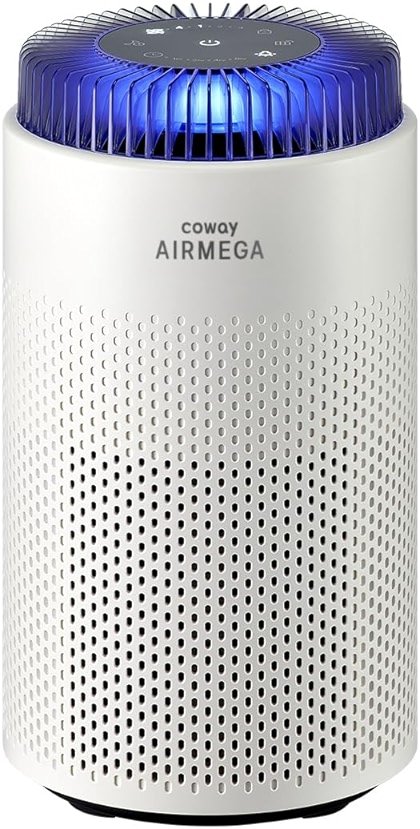COWAY Air Purifier for Bedroom up to 500 ft², HEPA and Deodorization Filter for Smoke, Allergies, Pet Dander, AQI Monitor, Auto Mode, Filter Indicator, Night Light, 2yr Warranty, Airmega 50 White - Product Image