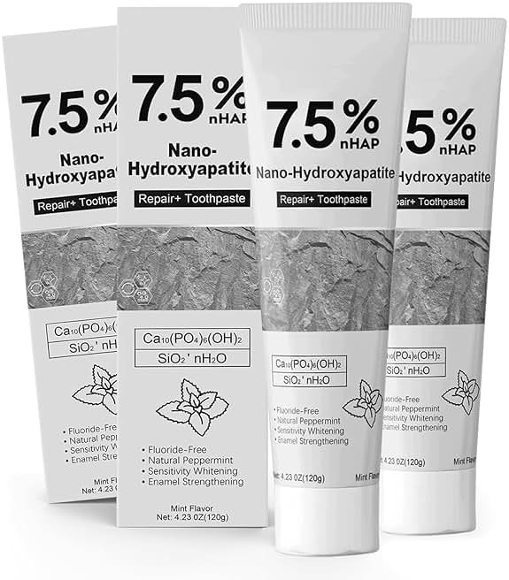 e Toothpaste, Hydroxyapatite Toothpaste 7.5 for Advanced Enamel Protection, Gentle and Effective Formula, Fresh Breath Fresh Mint Flavor (4.23oz) - Product Image
