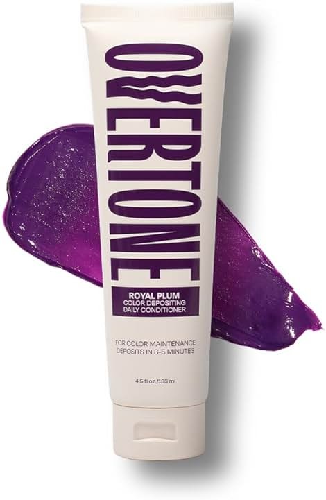Overtone Daily Color Depositing Conditioner - 4.5oz Temporary Coloring Conditioner with Shea Butter & Coconut Oil - Refresh Color & Prevent Fading- Vegan & Cruelty-Free, Purple for Brown is Royal Plum - Product Image