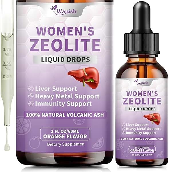 Zeolite Drops for Women - 99%+ Pure Natural Volcanic Ash, Vegan，Non-GMO，Sugar Free- Supports Immune Health, Supports Natural Metabolism， Energy Enhancement (2 Fl Oz) - Product Image
