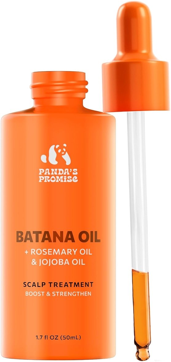 Panda's Promise Pure Batana Oil from Honduras Vegan & Cold-Pressed Blend with Rosemary & Castor Hydrating Hair Oil for Smooth, Soft and Shiny Hair For Men & Women 60 Day Supply - Product Image