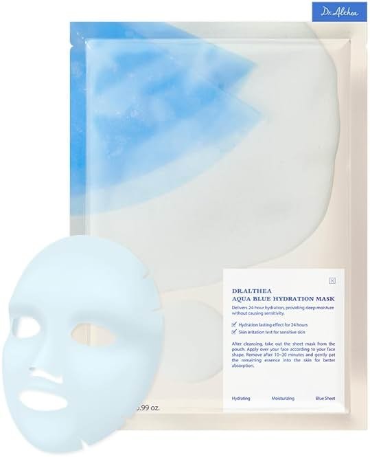 Dr.Althea Aqua Blue Hydration Mask | Reduce Facial Puffiness with Tannins | Sheet Mask for Long-Lasting Hydration | Vegan Korean Skincare (Pack of 4) - Product Image