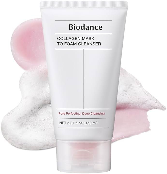 BIODANCE Collagen Mask To Foam Cleanser, 2-in-1 Pore Care and Hydrating Foaming Facial Cleanser for Sensitive Skin, Gentle Face Wash, Korean Skin Careㅣ5.07 fl. oz. (150 ml) - Product Image
