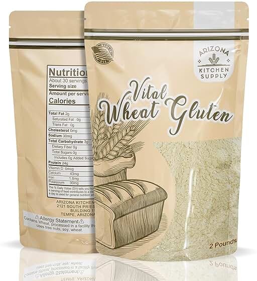 2.2 lb Vital Wheat Gluten | High-Protein, All-Natural Wheat Protein for Bread, Pizza Dough, Seitan, and More | Vegan & Keto-Friendly Baking Essential by Arizona Kitchen Supply - Product Image