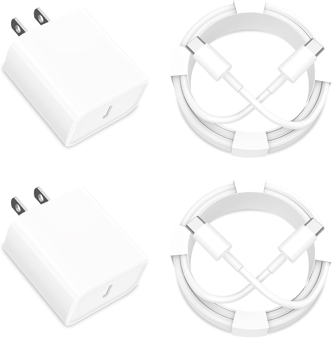 [Apple MFi Certified] iPhone 17 Charger Fast Charging, Rombica 4Pack 20W USB C Charger Dynamic Power Adapter Type C Wall Charger with 6FT Type-C Cord for iPhone 17/17 Pro/17 Pro Max/16 Pro/15/iPad Pro - Product Image