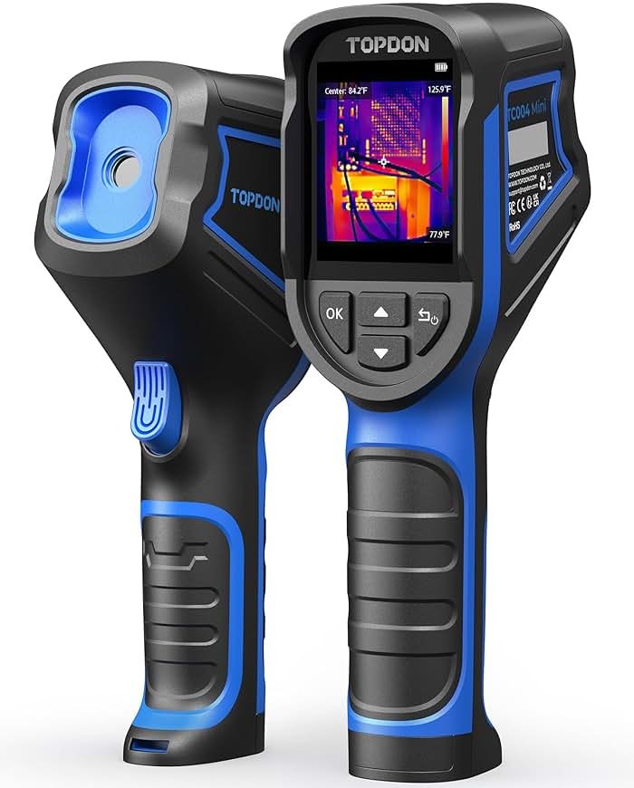TOPDON TC004 Mini Thermal Imaging Camera, 240 x 240 TISR Resolution, 15-Hour Battery Life, 128 x 128 IR Resolution, 25Hz Handheld Infrared Camera with High/Low Temp Alerts, Auto Shutdown- Blue - Product Image