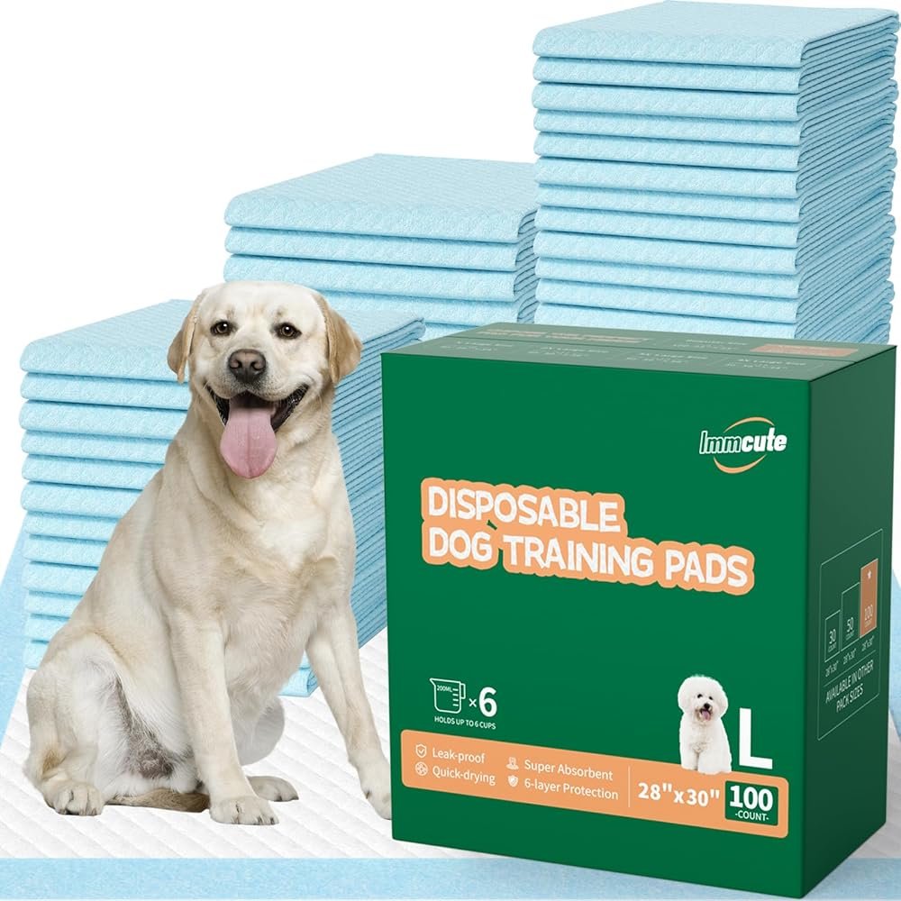 100 Count Large Dog & Cat Puppy Pee Pads - 28"x30" Absorbent Potty Training Pads | Leakproof Quick-Dry Disposable Pet Pads for Puppies, Dogs & Cats | Indoor, Outdoor, Litter Box, Housebreaking Use - Product Image