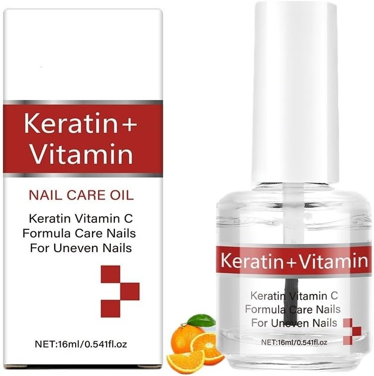 Keratin + Vitamins C Nail & Cuticle Oil, Keratin Protein Nail Moisturizes And Strengthening Care, Impove Cracked Nails & Rigid Cuticles, Deep Moisture For Nails And Cuticles For Nail Growth - Product Image