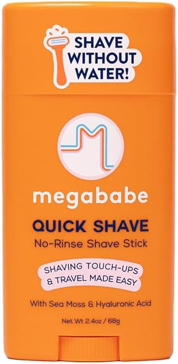 Megababe Quick Shave No-Rinse Shave Stick | Shaving Touch-Ups & Travel Made-Easy | Vacation and Hot Weather Essential | with Sea Moss & Hyaluronic Acid | 2.4 oz - Product Image