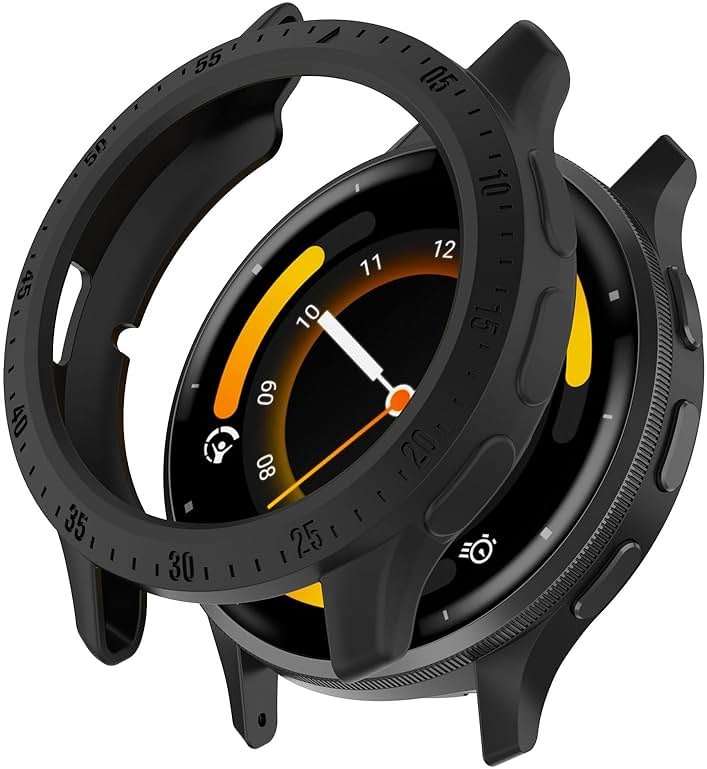 Miimall Slim Case Compatible for Garmin Venu 3S Cover for Women Men, Shockproof, Anti-Bump, Replacement Watch Shell Protective Case Frame Soft Flexible TPU Bumper for Venu 3S 41mm(Black) - Product Image