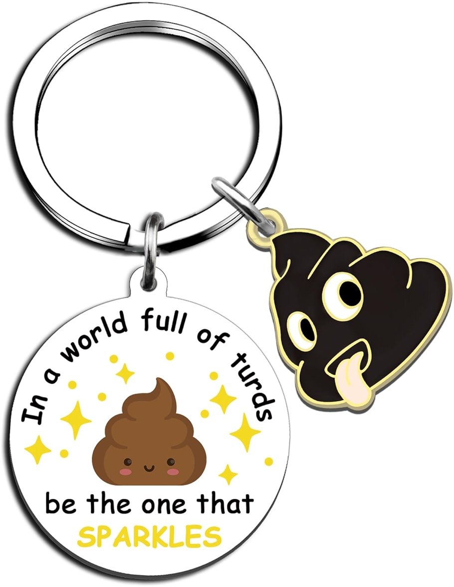 Lelekdo Positive Poo Keychain Funny Gag Gifts for Adults Emotional Support Poop Gifts Funny Birthday Gift for Brother Sister Best Friends Coworkers - Product Image