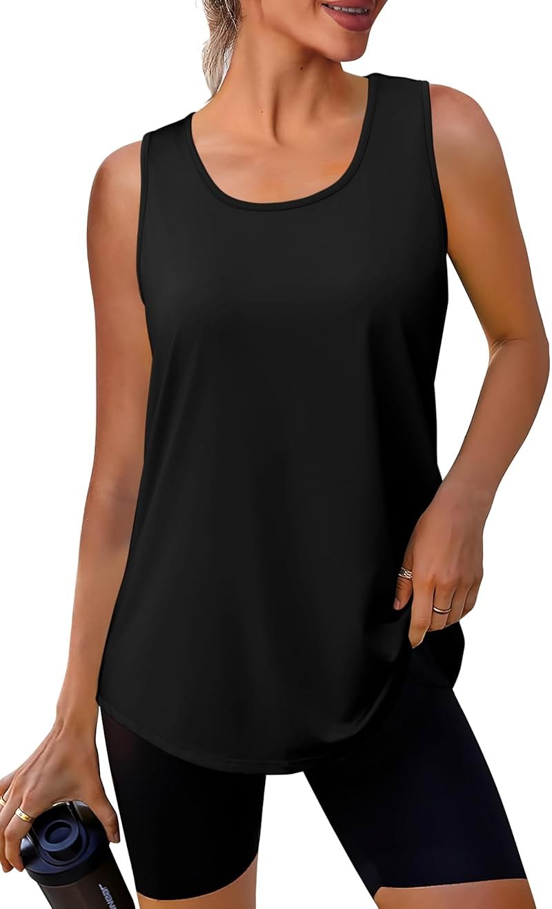 WIHOLL Workout Tops for Women Summer Athletic Tank Tops Sleeveless Shirts Beach Lightweight Gym Clothes - Product Image