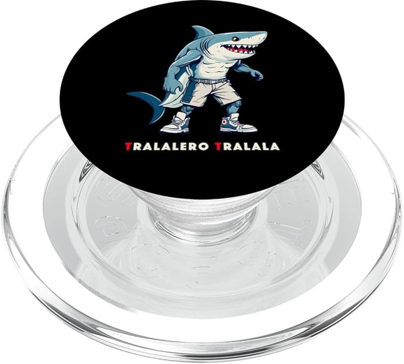 Tralalero Tralala Meme Tee Funny Shark Quote Italian Saying PopSockets PopGrip for MagSafe - Product Image