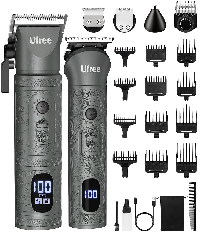 Ufree Beard Trimmer for Men with Hair Clipper, Professional Hair Clippers for Men and Hair Trimmers, Cordless Electric Razor Mens Grooming Kit for Nose, Face, Ear, Body, Gifts for Men Husband Father - Product Image