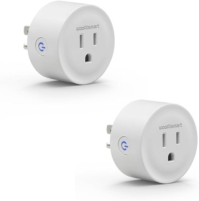 wooaismart Smart Plug, WiFi Plugs Work with Alexa & Google Assistant, Smart Outlet with Timer & Group Controller, WiFi Outlet for Home, No Hub Required, ETL & FCC Certified, 2.4GHz WiFi, 16A, 2 Pack - Product Image