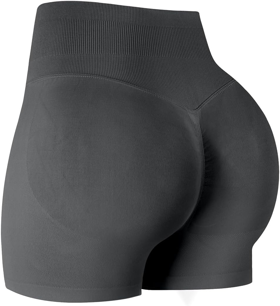 ATHVOTAR Workout Gym Shorts Women, High Waisted Seamless Butt Lifting Scrunch Butt Sports Shorts - Product Image