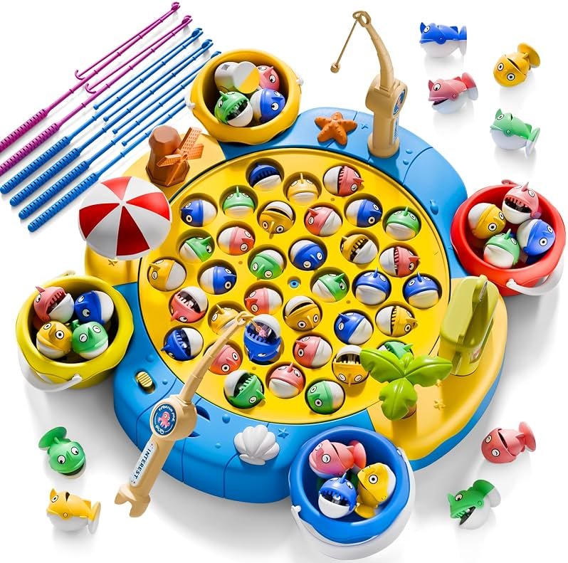 ORANGE OCEAN 66 PCS Magnetic Fishing Games for Kids Ages 4-8, Toddler Board Games for Kids 4-6 8-12, Toys for 3 4 5 6 Year Old Boys Girls, Ideas Birthday Gifts for Boys Girls 3-5 6-8 - Product Image