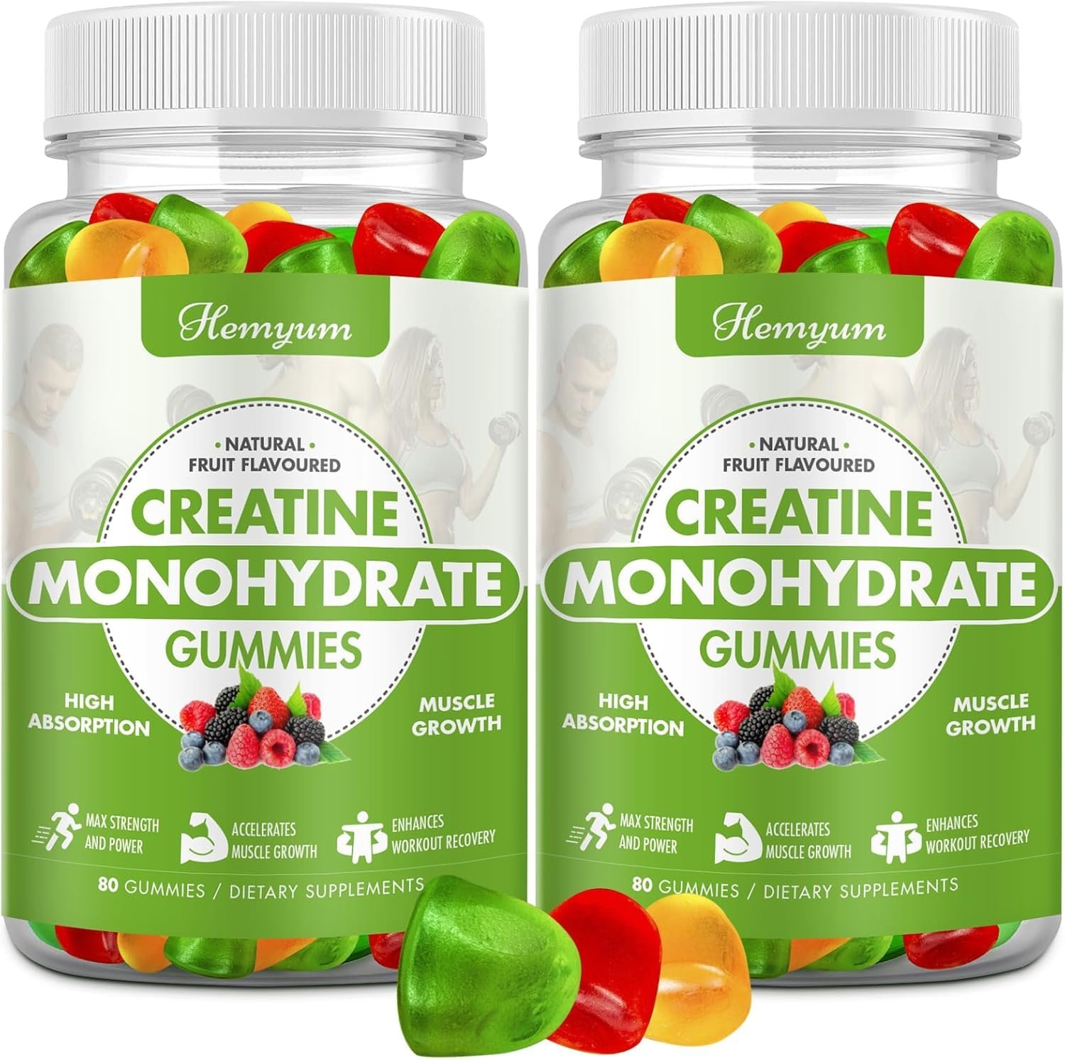 Creatine Monohydrate Gummies - Pre-Workout Creatine for Women Men, Enhanced Muscle Strength, Boost Focus and Endurance, Muscle Builder,Complex L-Taurine + Vitamin B12,Vegan, Gluten-Free 160 Count - Product Image