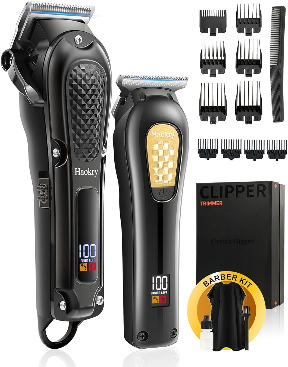 Haokry Hair Clippers & Trimmer for Men,Professional Barber Clippers and Trimmers Set,Mens Cordless Hair Clipper for Barbers Haircut Kit,Beard Trimmer,Rechargeable Electric Shaver - Product Image