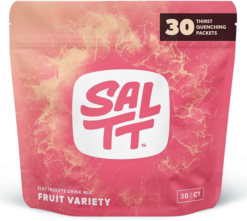 Keto Chow SALTT Electrolytes Powder Packets (Fruit Variety Pack) 30 Stick Packs - Easy Dissolve, No Clumping - Essential Minerals - Hydration Packets - Zero Sugar - Gluten Free, Vegan & Kosher - Product Image