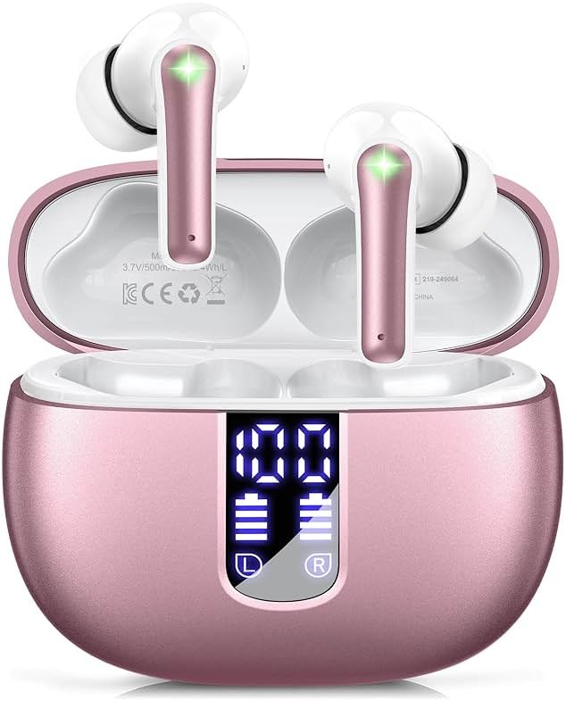 Ear Buds Wireless Earbuds - Bluetooth 5.3 Headphones (48H Playback) Built in Mic with LED Display Charging Case, IP7 Waterproof Earphone for iPhone Andriod Phones Laptop Sports Workout - Product Image