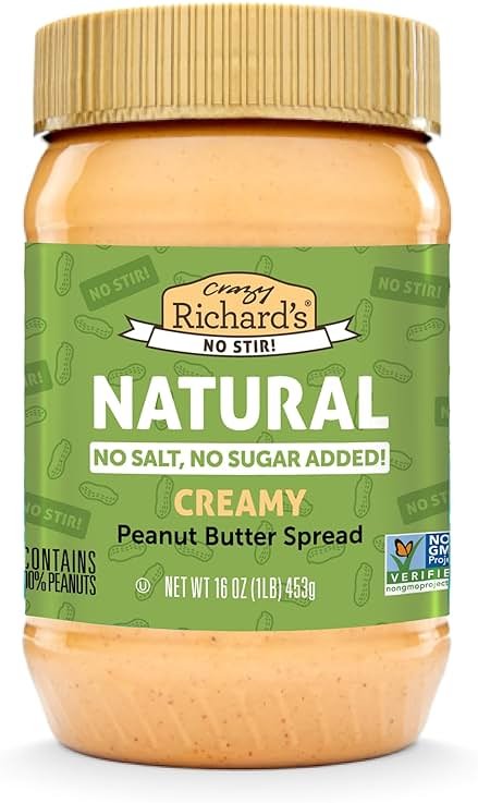 Crazy Richard's Creamy No Stir Peanut Butter with No Added Salt, Sugar, Or Preservatives (1 Pack) - Product Image