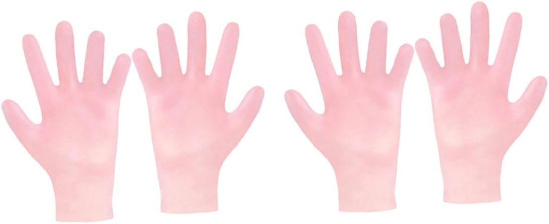 PartyKindom 2 Pairs Moisturizing Exfoliating Gloves for Women Anti-Dry Hand Care Soft Cotton for Overnight Use Effective for Cracked Skin - Product Image