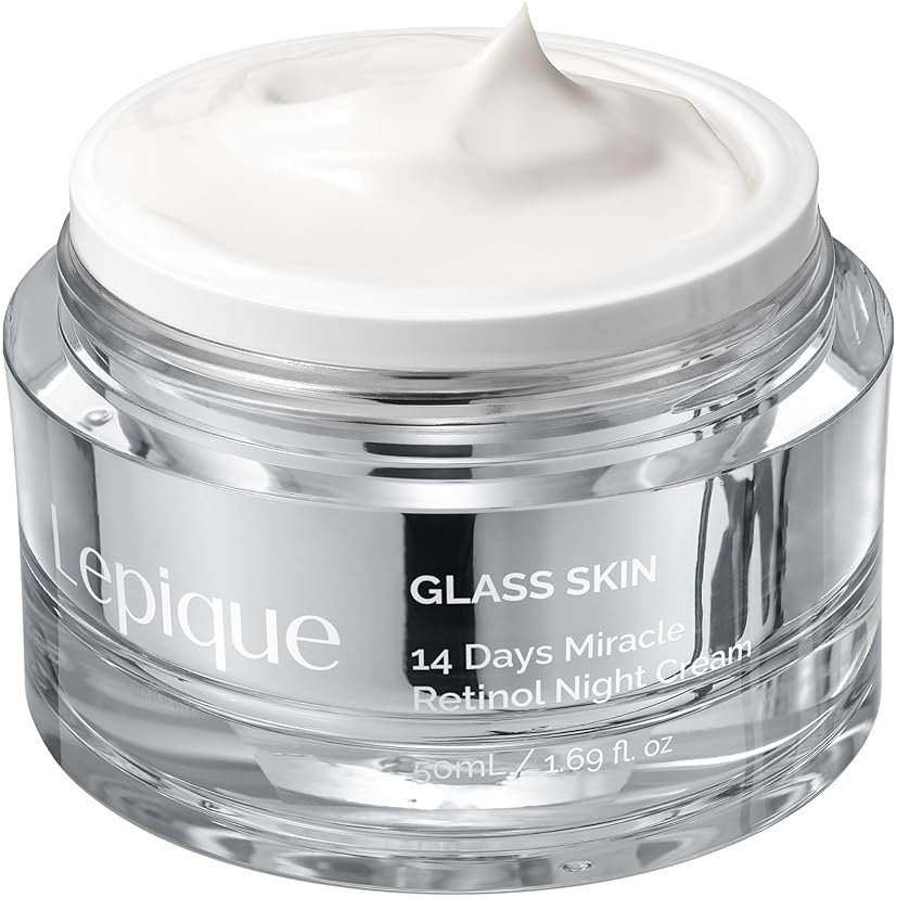 Lepique Retinol Night Cream 1.69oz - No.1 Korean Premium Overnight Repair Cream for Face and Neck - Collagen, Centella, Hyaluronic Acid - Anti aging, Acne, Moisturizer, Face Cream, Hydrating, Firming - Product Image
