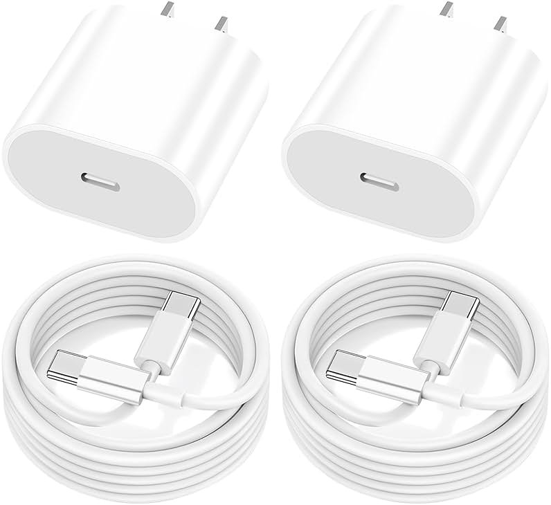 20W USB C Fast Charger MFi Certified for iPad A16/10th Generation, iPad Pro 13/12.9/11 inch 6th/5th/4th/3rd, iPad Air 13/11 inch/4th/5th, iPad Mini, PD Fast Charger with 6.6ft USB C to C Charging Cord - Product Image