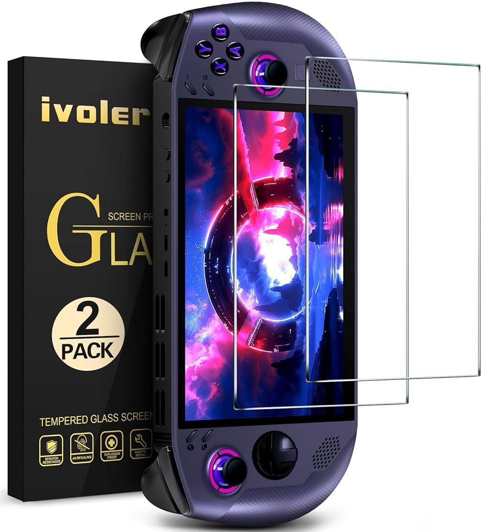 ivoler 2 Pack Screen Protector for Lenovo Legion Go S Handheld 2025, Tempered Glass, 8 inch Full Coverage, Transparent Ultra HD, Anti-Scratch, Anti-Fingerprint - Product Image