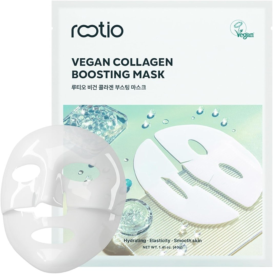 ROOTIO Vegan Collagen Deep Boosting Mask, Hydrating Overnight Face Mask, Pore Minimizing, Elasticity, Firming, Sleeping Hydrogel Mask for glass skin, Korean Skincare (1.41oz x 1ea) - Product Image