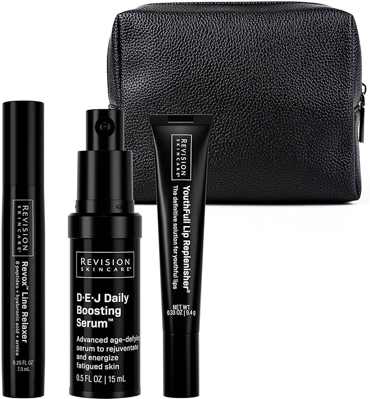 Revision Skincare Injection Perfection Regimen, Enhances Neurotoxin & Filler Results, Reduces Fine Lines & Wrinkles, Boosts Skin Firmness & Radiance, Hydrates Lips, 3-Step Anti-Aging Treatment - Product Image