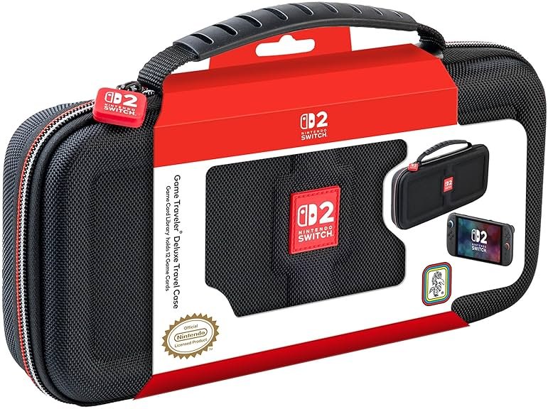 R.D.S. INDUSTRIES, INC. - Game Traveler Deluxe Licensed Travel Case for Nintendo Switch, Nintendo Switch 2, OLED, Black Small (NS241) - Product Image