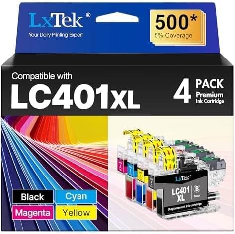 LC401XL Ink Cartridges for Brother Printer Compatible for Brother LC401 Ink Cartridges LC401 XL LC401XL LC 401 401XL for MFC-J1010DW MFC-J1170DW MFC-J1012DW MFC-J1800DW MFC J1010DW (4 Packs LC401XL) - Product Image